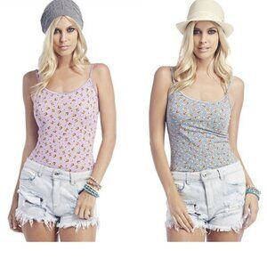 Pack of 2 Bozzolo Junior's Floral Print Cotton Cami, Large